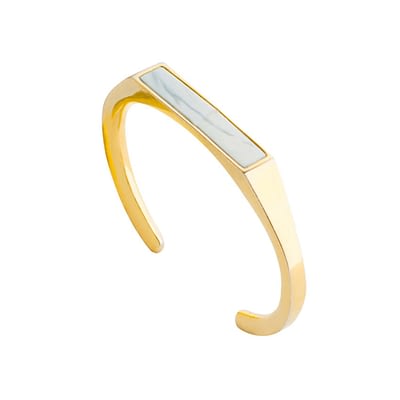 Angled Marble Gold Cuff