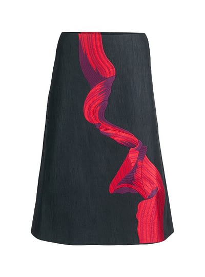 Embroidered A-line Skirt 1